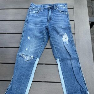 Lucky Brand Blue Denim Jeans with Two-tone Light Wash Detail